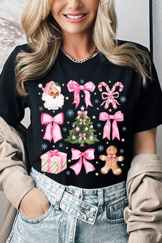 Coquette Pink Christmas Graphic Tee